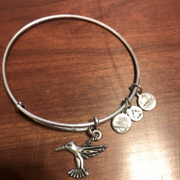 Alex and Ani Jewelry - Alex and Ani hummingbird charm silver tone metal bracelet